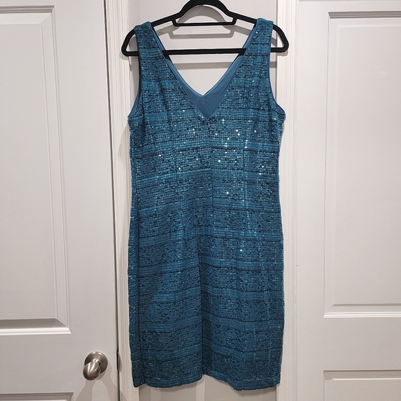 SD Collection Floral Lace Sequin Dress - Picture 8 of 13